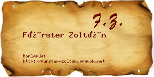Fürster Zoltán névjegykártya